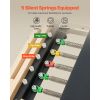 Foldable Pilates Reformer, Wooden Pilates Workout Machine for Home Gym Studio Use, Pilates Bed with Dual Resistance- Spring & Cord